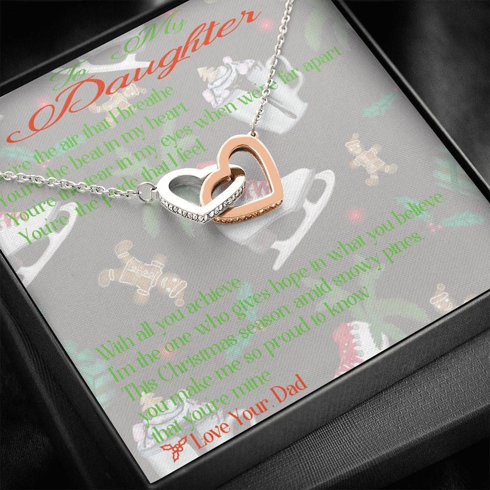 You Are The Beat In My Heart Dad Gift For Daughter Interlocking Hearts Necklace
