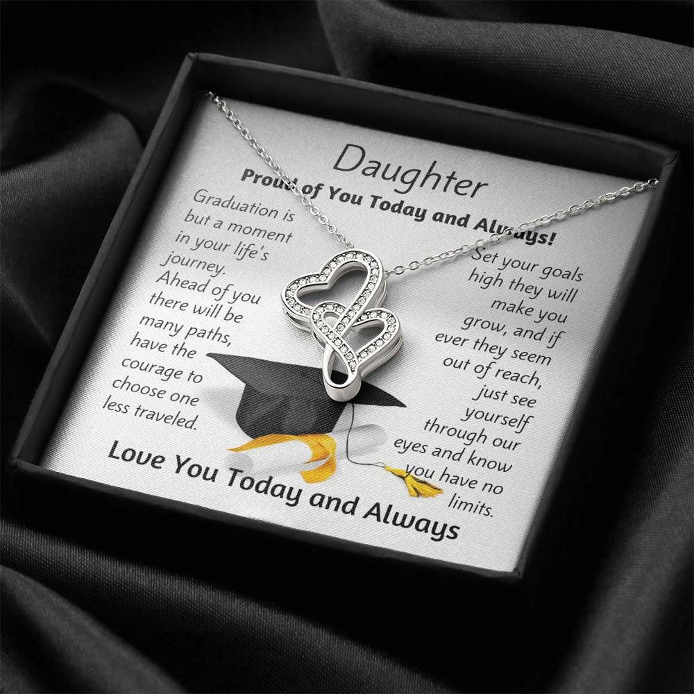 Graduation Gift For Daughter Love You Today And Always Double Hearts Necklace