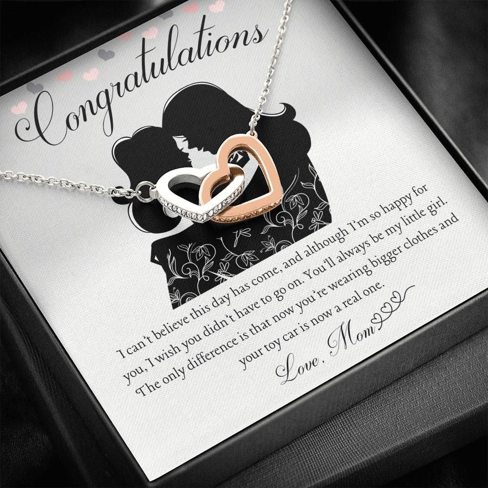 Graduation Gift For Daughter From Mom You Will Always Be My Little Girl Interlocking Hearts Necklace