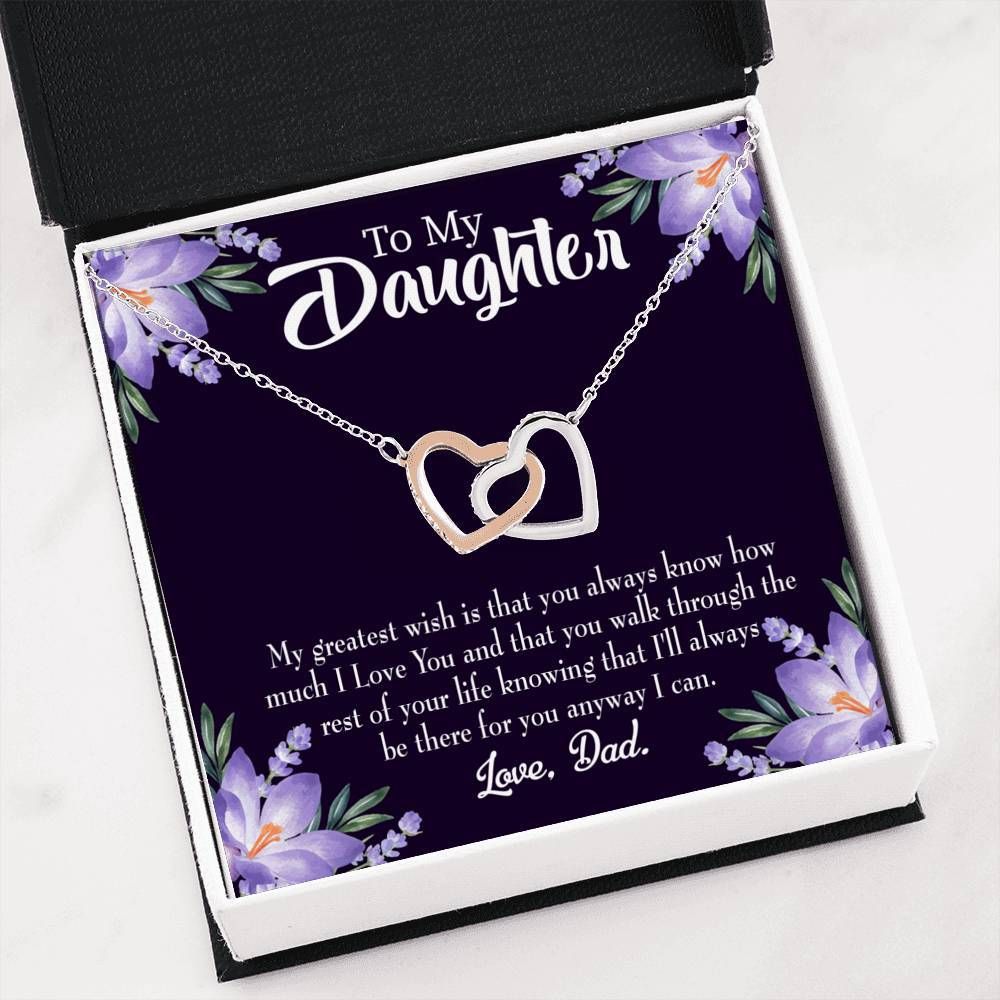 My Greatest Wish Interlocking Hearts Necklace Dad Gift For Daughter
