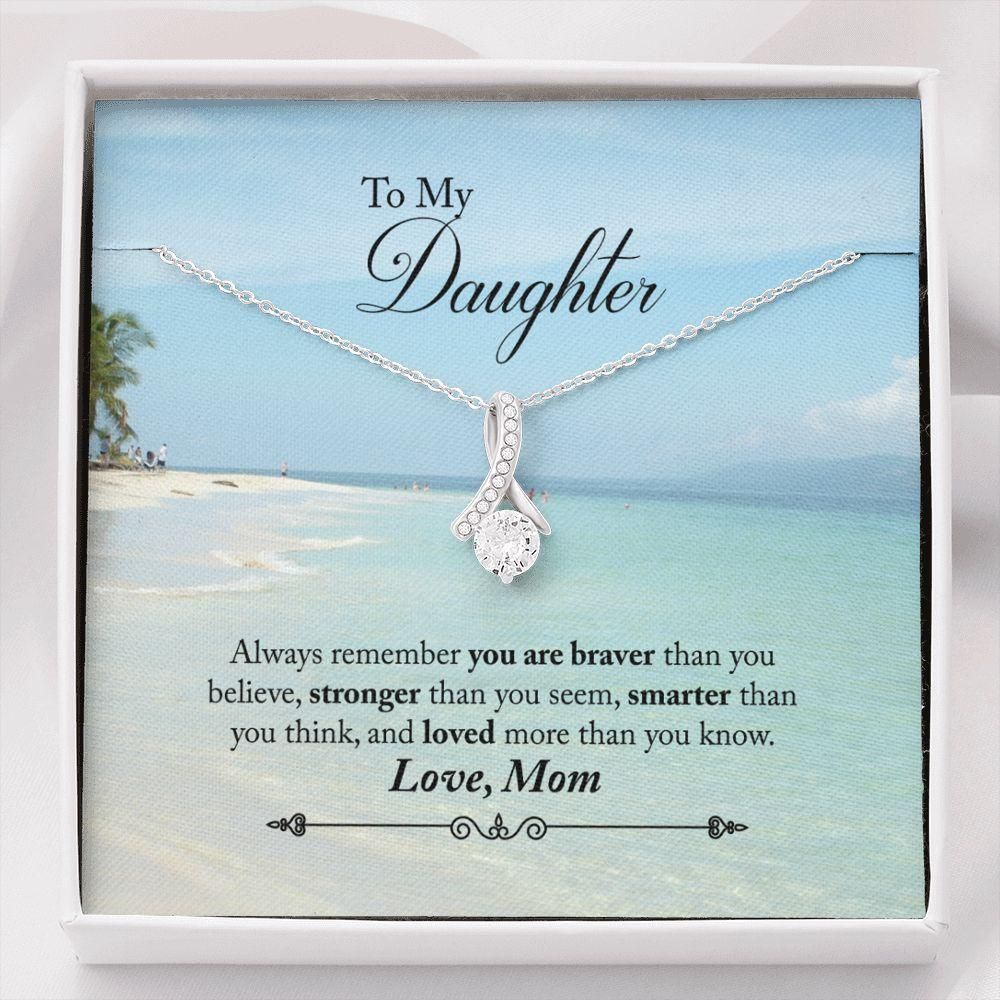 Loved More Than You Know Ocean Mom Gift For Daughter Alluring Beauty Necklace