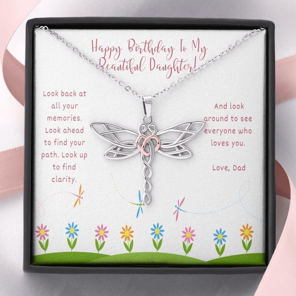 Look Back At All Your Memories Dragonfly Dreams Necklace Dad Gift For Daughter