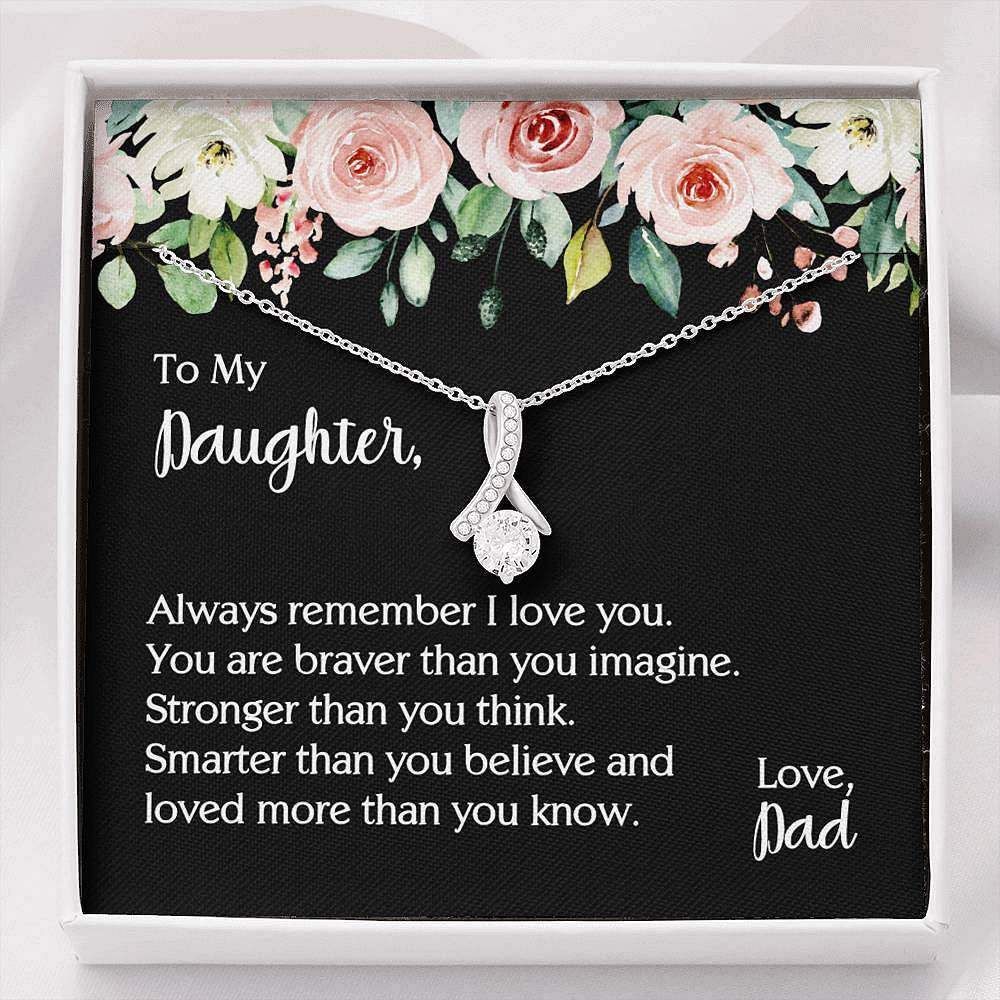 You Are Stronger Than You Imagine Gift For Daughter 14k White Gold Alluring Beauty Necklace