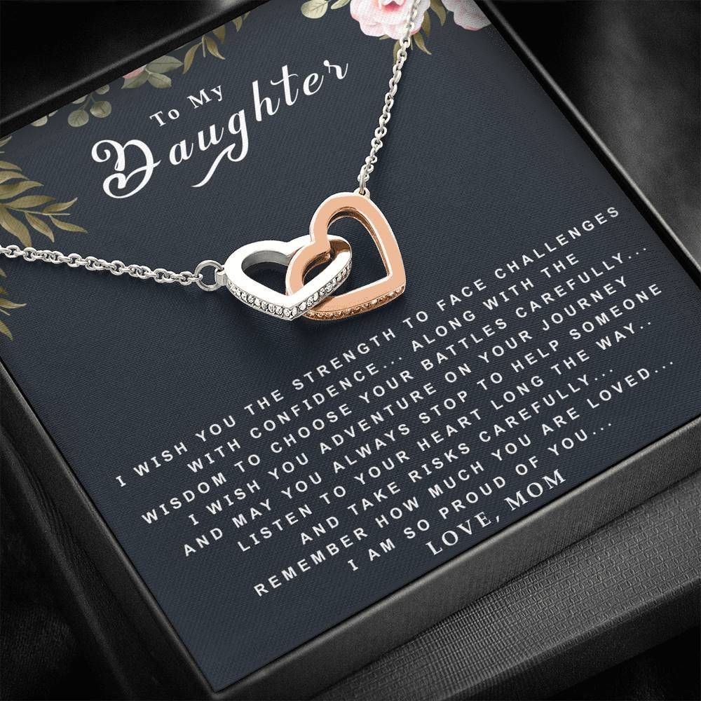 Interlocking Hearts Necklace Mom Gift For Daughter So Proud Of You