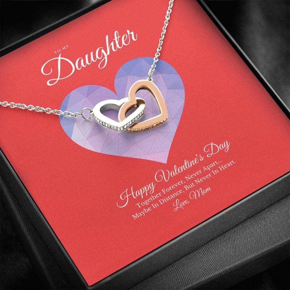 Interlocking Hearts Necklace Mom Gift For Daughter Never In Heart