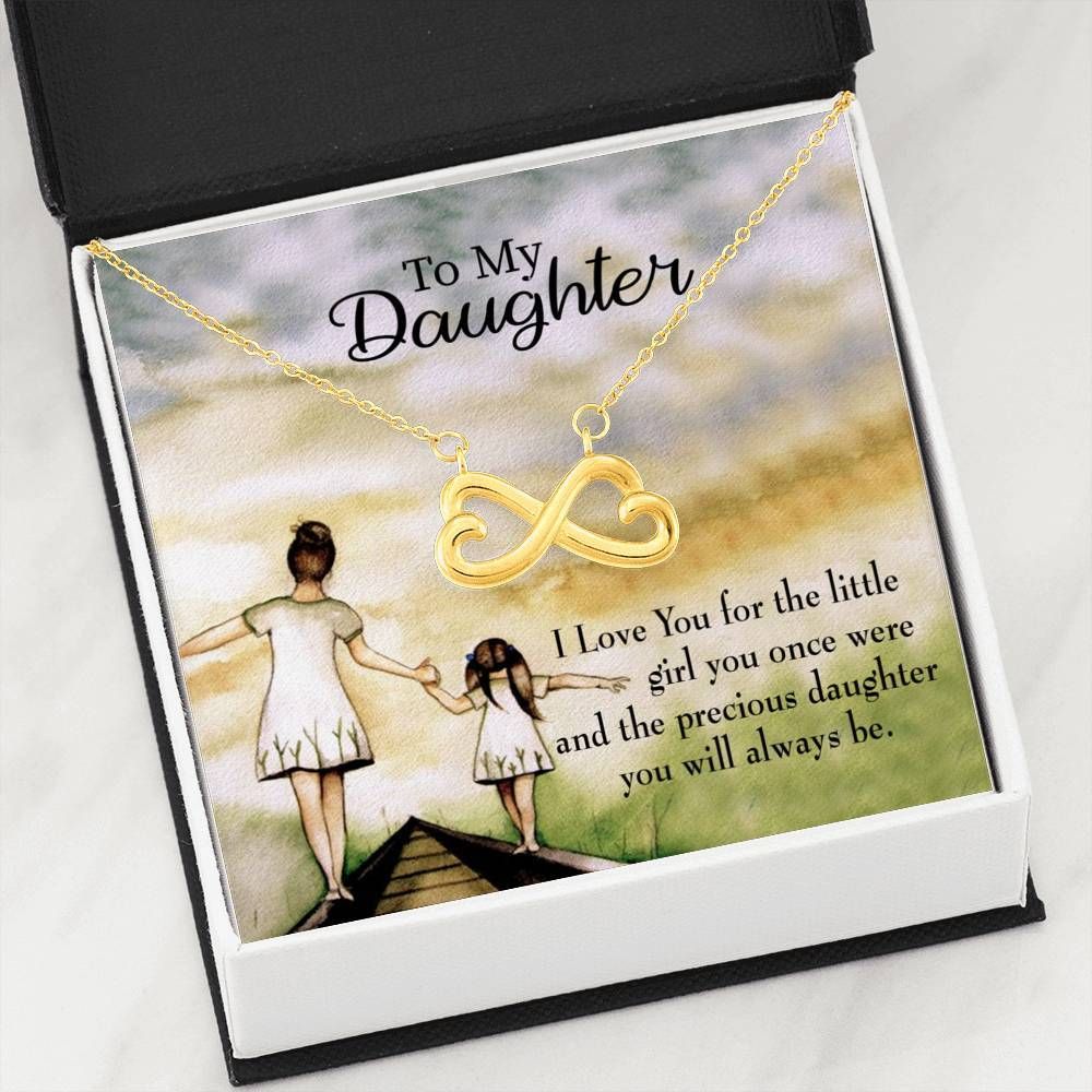 I Love You Gift For Daughter 18K Gold Infinity Heart Necklace