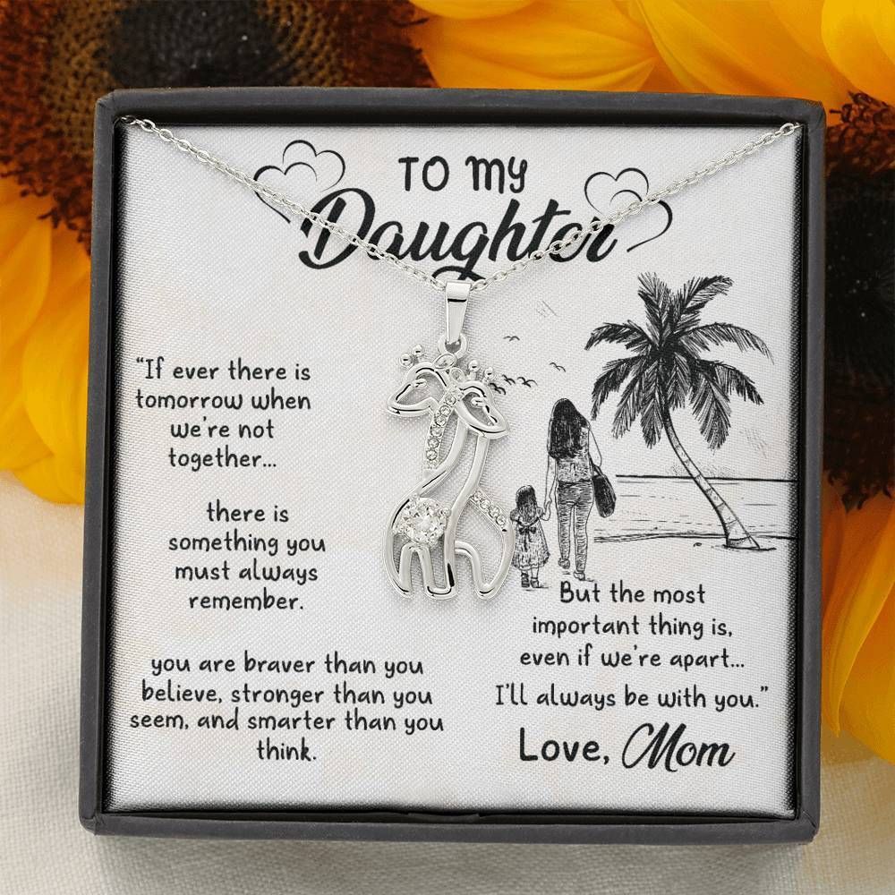 Always Be With You Giraffe Couple Necklace Mom Gift For Daughter