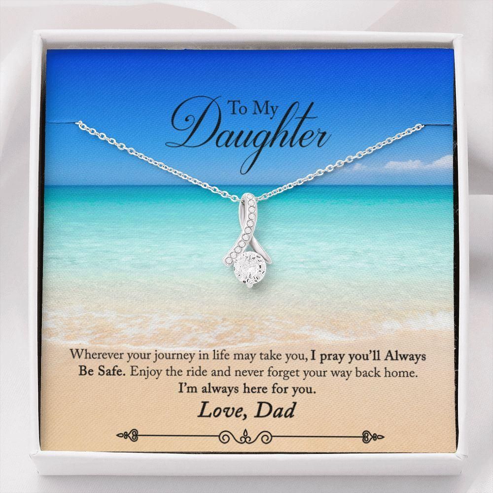 I Am Always Here For You Beach Dad Gift For Daughter Alluring Beauty Necklace