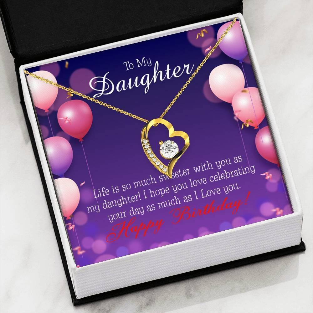 I Love You Birthday Gift For Daughter Forever Love Necklace