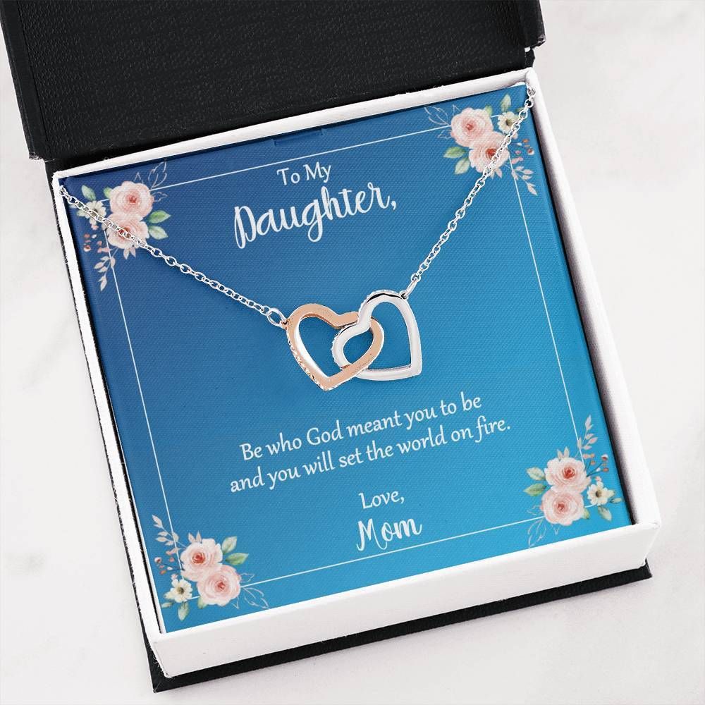 You Will Set The World On Fire Gift For Daughter Interlocking Hearts Necklace
