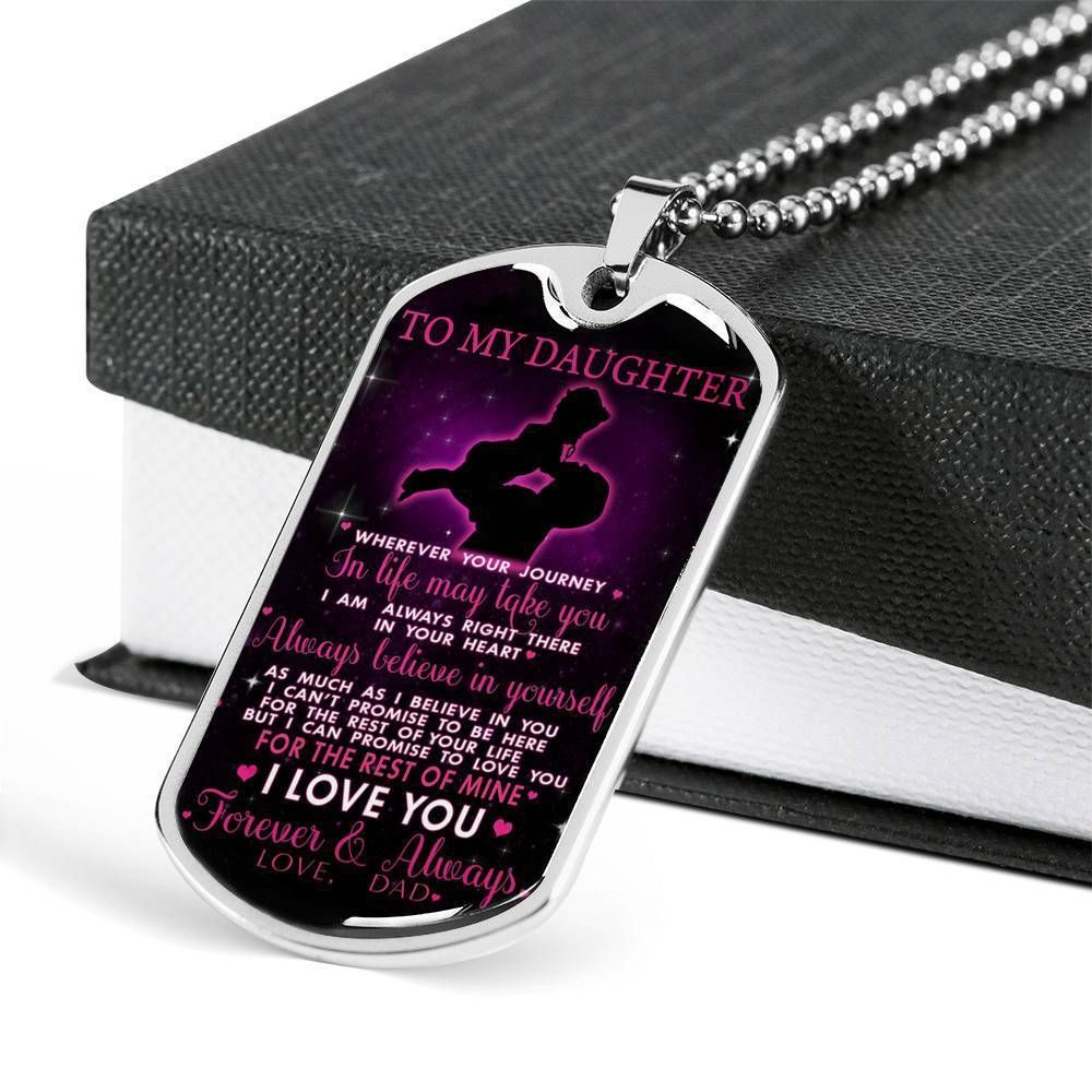 Dog Tag Pendant Necklace Gift For Daughter Wherever Your Journey In Life