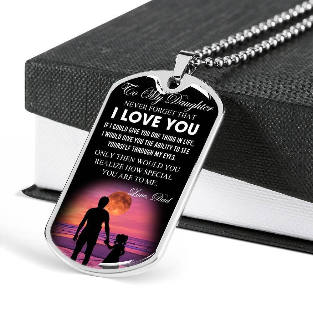 Sunrise Love You Dog Tag Pendant Necklace Gift For Daughter