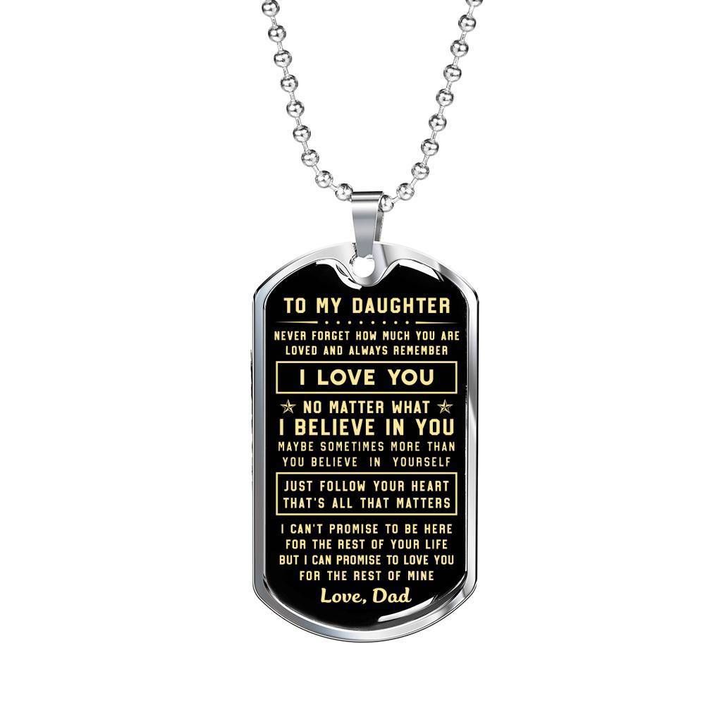 The Rest Of Mine Stainless Dog Tag Pendant Necklace Gift For Daughter