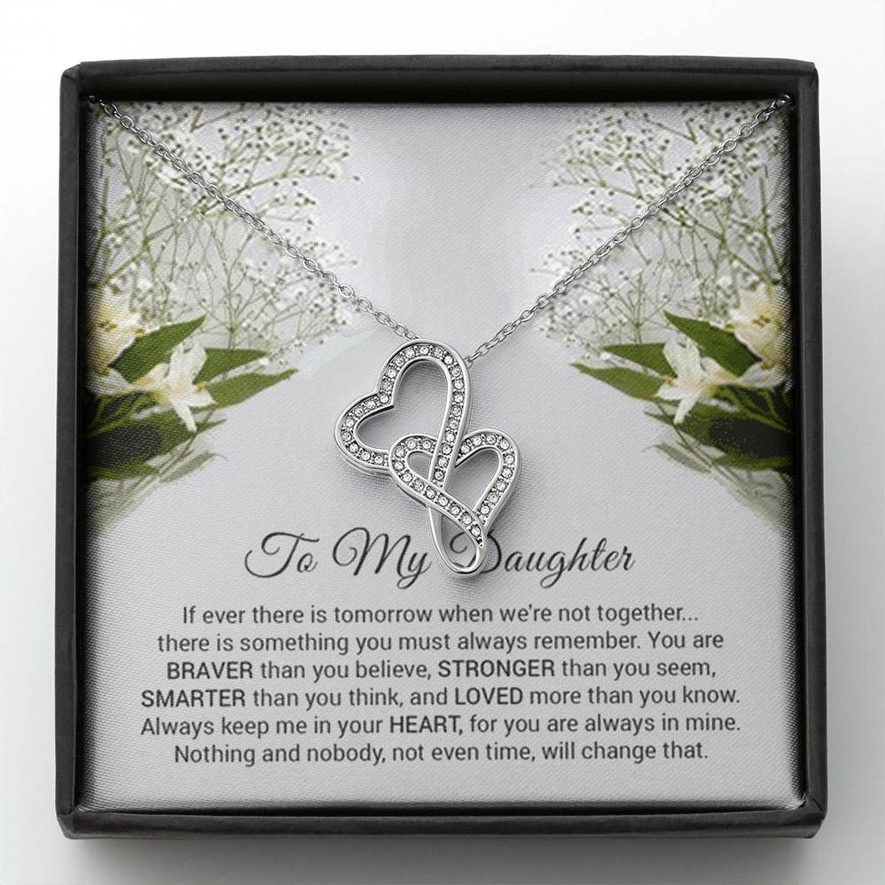 When We're Not Together Double Hearts Necklace Gift For Daughter