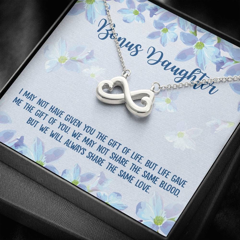 Always Share The Same Love Infinity Heart Necklace Gift For Bonus Daughter