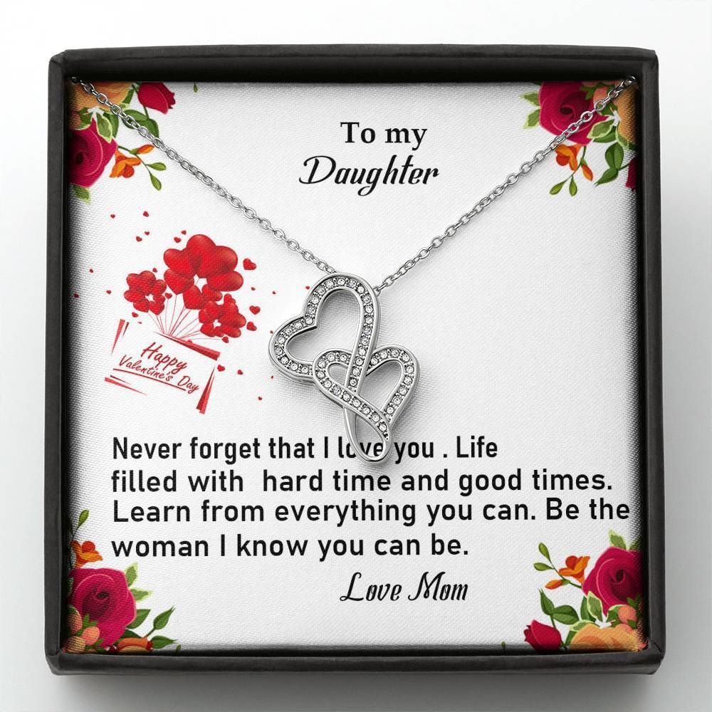 Learn From Everything You Can Double Hearts Necklace Gift For Daughter