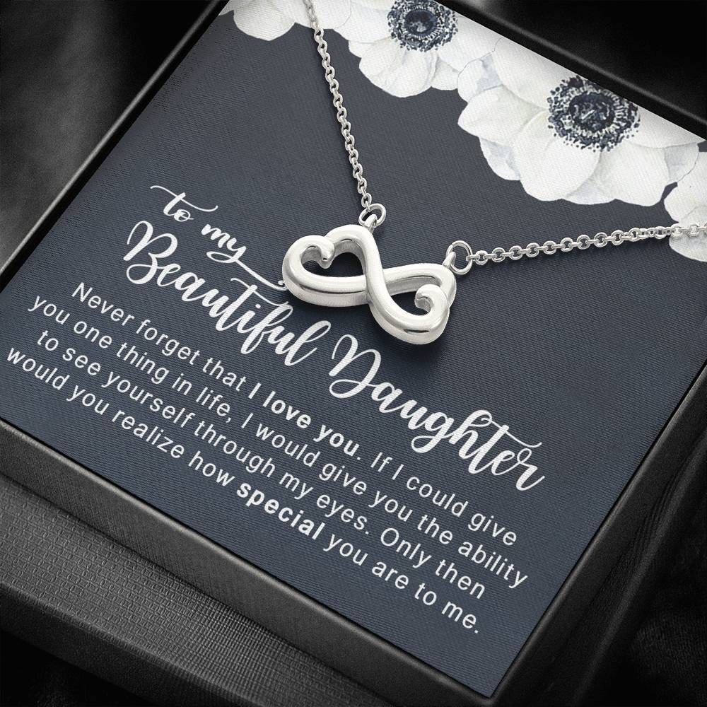 How Special You Are White Flower Infinity Heart Necklace Gift For Daughter