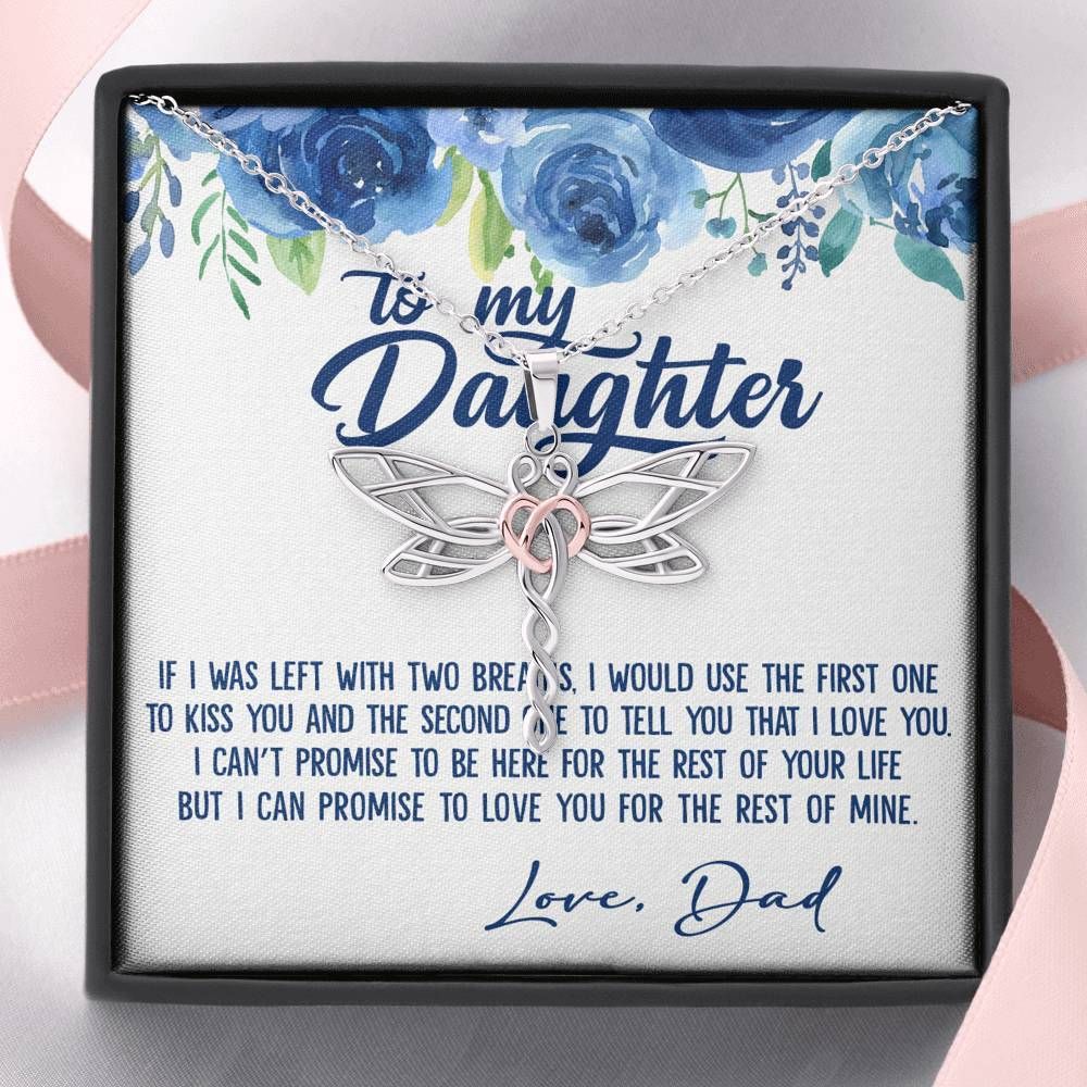 Love You For The Rest Of My Life Blue Camellia Dragonfly Dreams Necklace Gift For Daughter