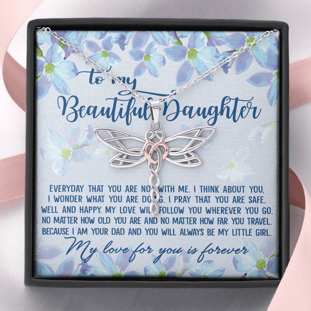 Everyday You're With Me Dragonfly Dreams Necklace Gift For Daughter