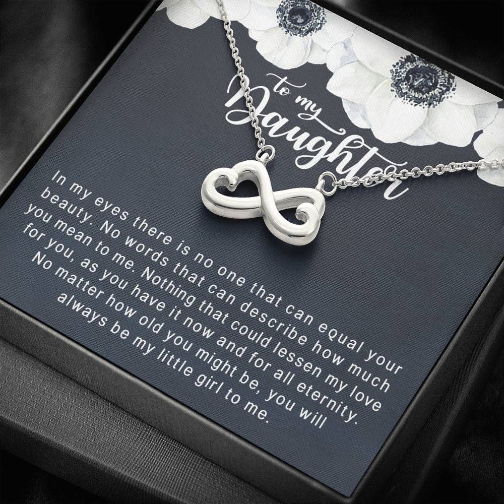 White Flower Nothing Can Lessen My Love For You Infinity Heart Necklace Gift For Daughter