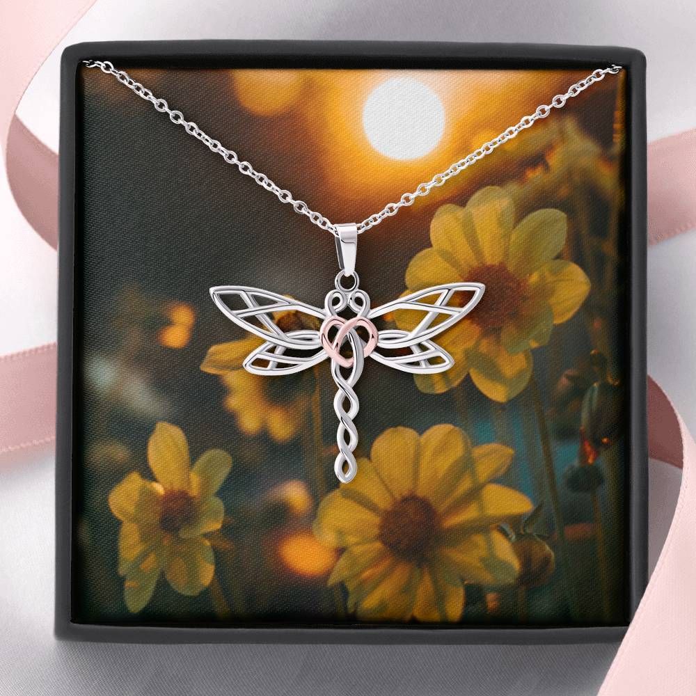 Sunrise In The Morning Dragonfly Dreams Necklace Gift For Daughter