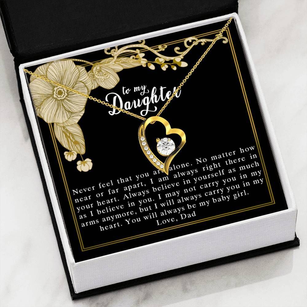 Gift For Daughter 18k Gold Forever Love Necklace You'll Always Be My Baby Girl