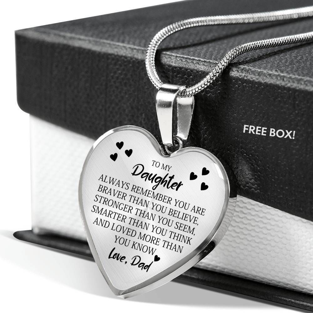 Loved More Than You Know Heart Pendant Necklace Dad Gift For Daughter
