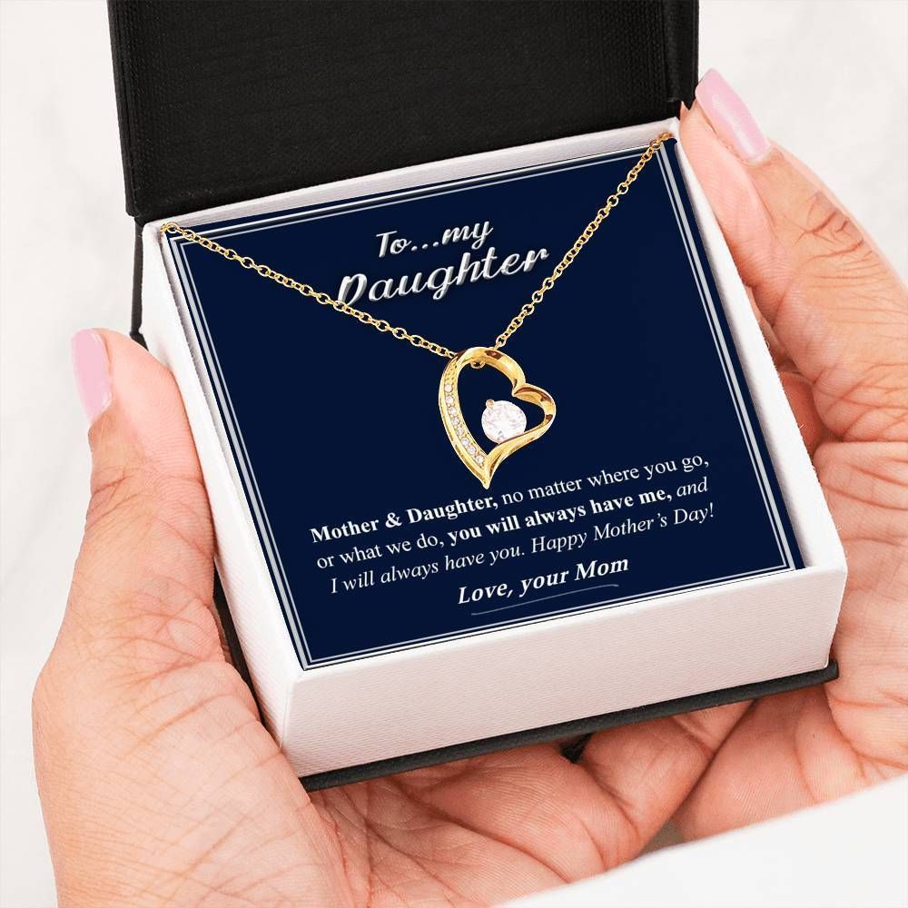 18k Gold Forever Love Necklace Gift For Daughter Mom Always Have Me