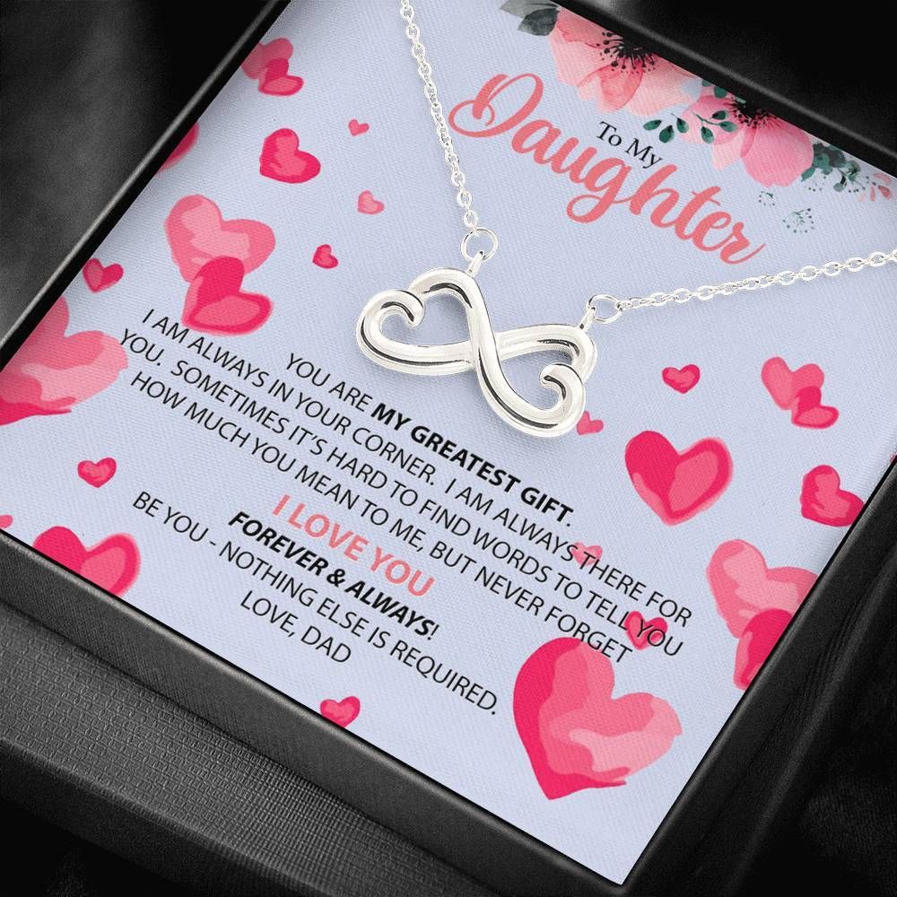 You Are My Greatest Gift Gift For Daughter 14K White Gold Infinity Heart Necklace