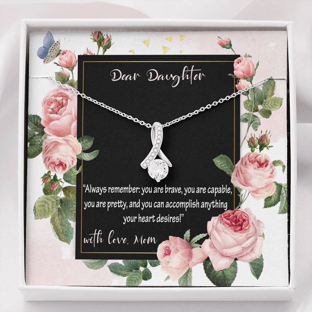 You Are Capable Gift For Daughter 14K White Gold Alluring Beauty Necklace