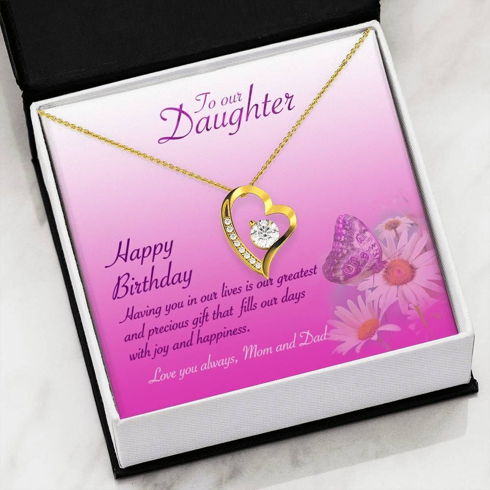 Fill Our Days With Joy Daisy Flower And Butterfly Forever Love Necklace Gift For Daughter