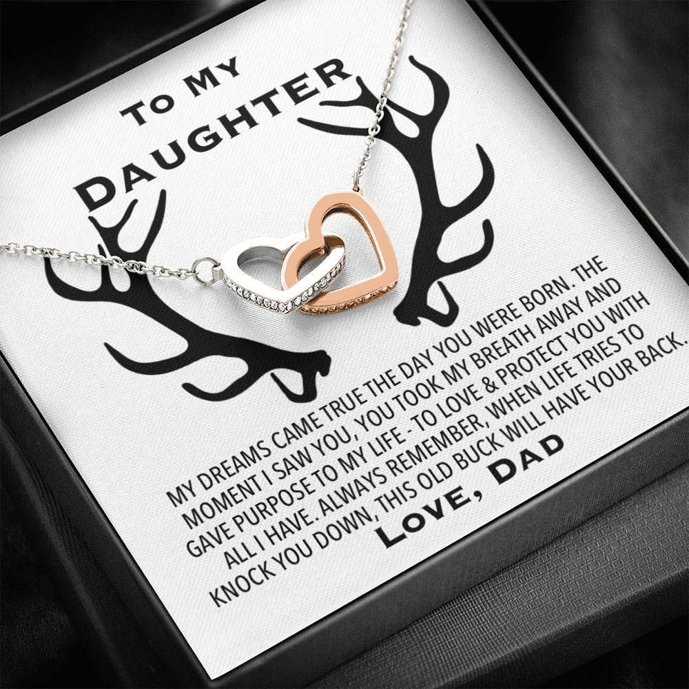 Daughter Of My Dreams Hunting Interlocking Hearts Necklace Gift For Daughter