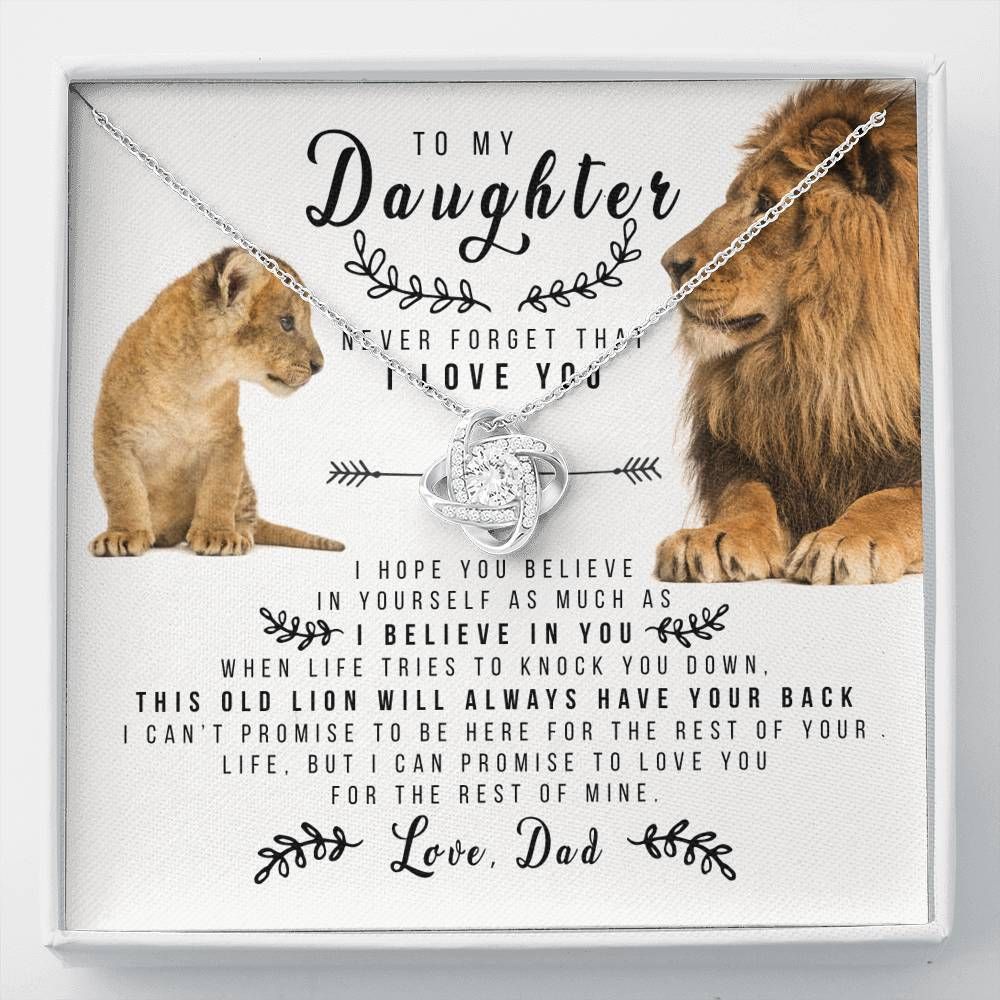 Lion Watching Over Her Child The Rest Of Mine Love Knot Necklace Gift For Daughter