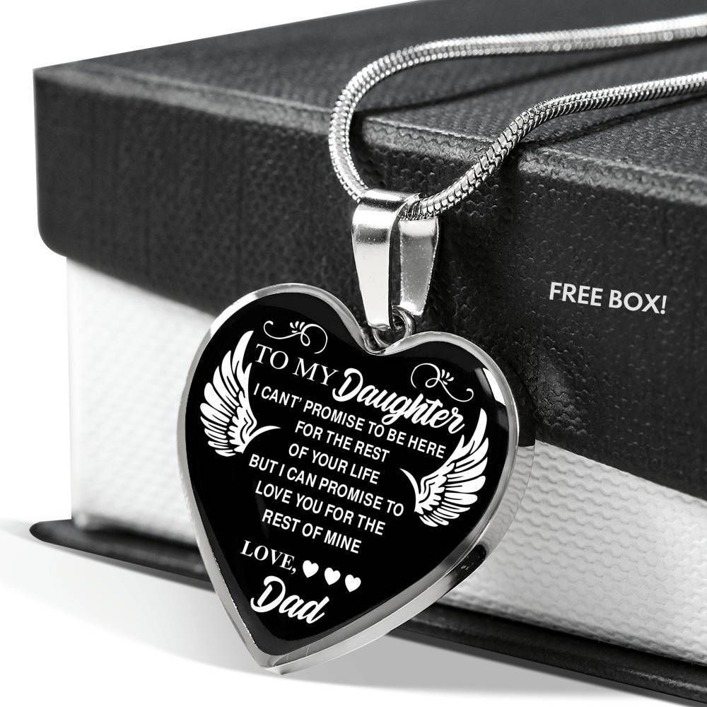 Gift For Daughter Love You For The Rest Of Mine Stainless Heart Pendant Necklace