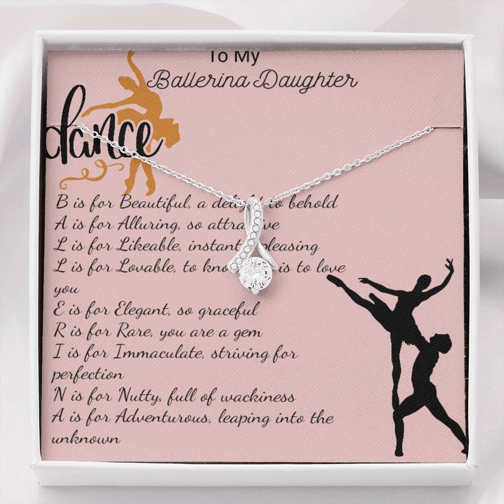 Dance A Is for Adventurous 14K White Gold Alluring Beauty Necklace Gift For Daughter
