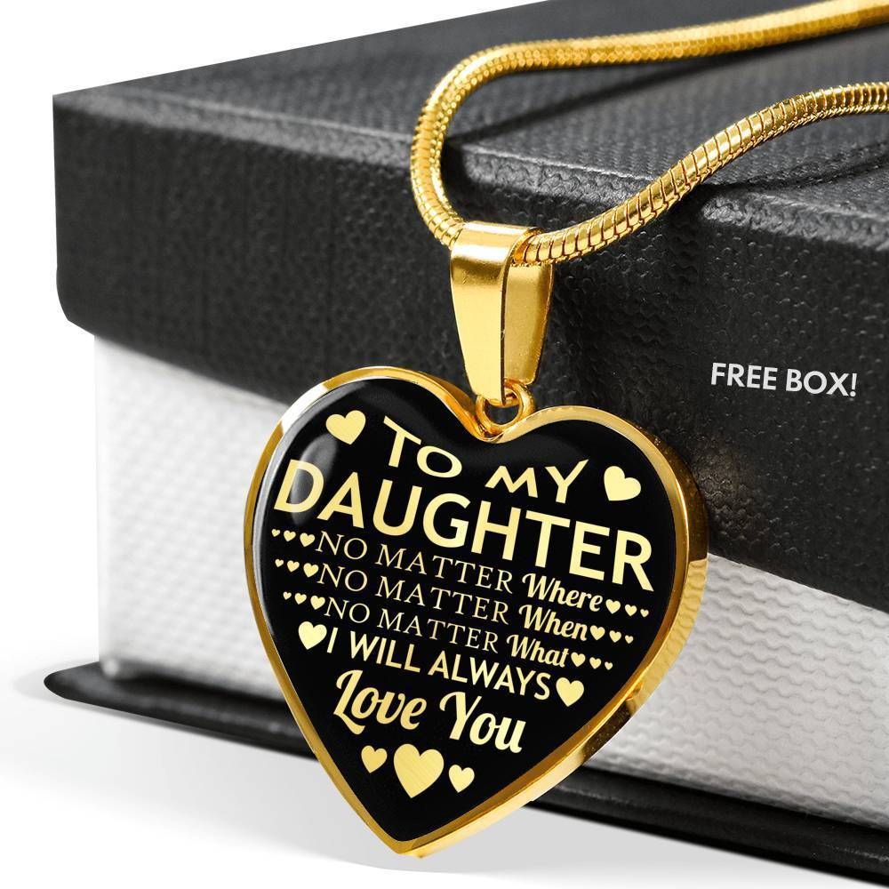 I Will Always Love You 18k Gold Heart Pendant Necklace Gift For Daughter