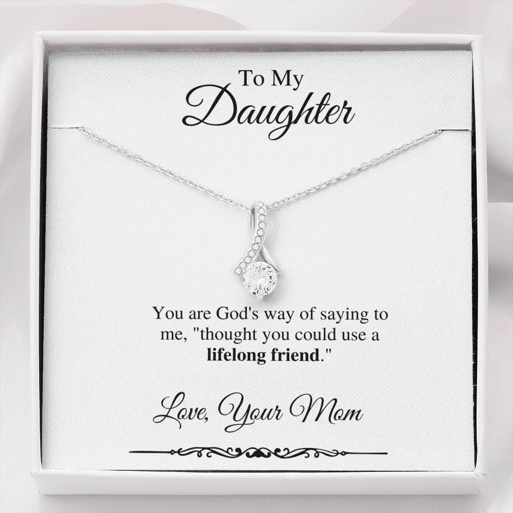 Lifelong Friend 14K White Gold Alluring Beauty Necklace Gift For Daughter