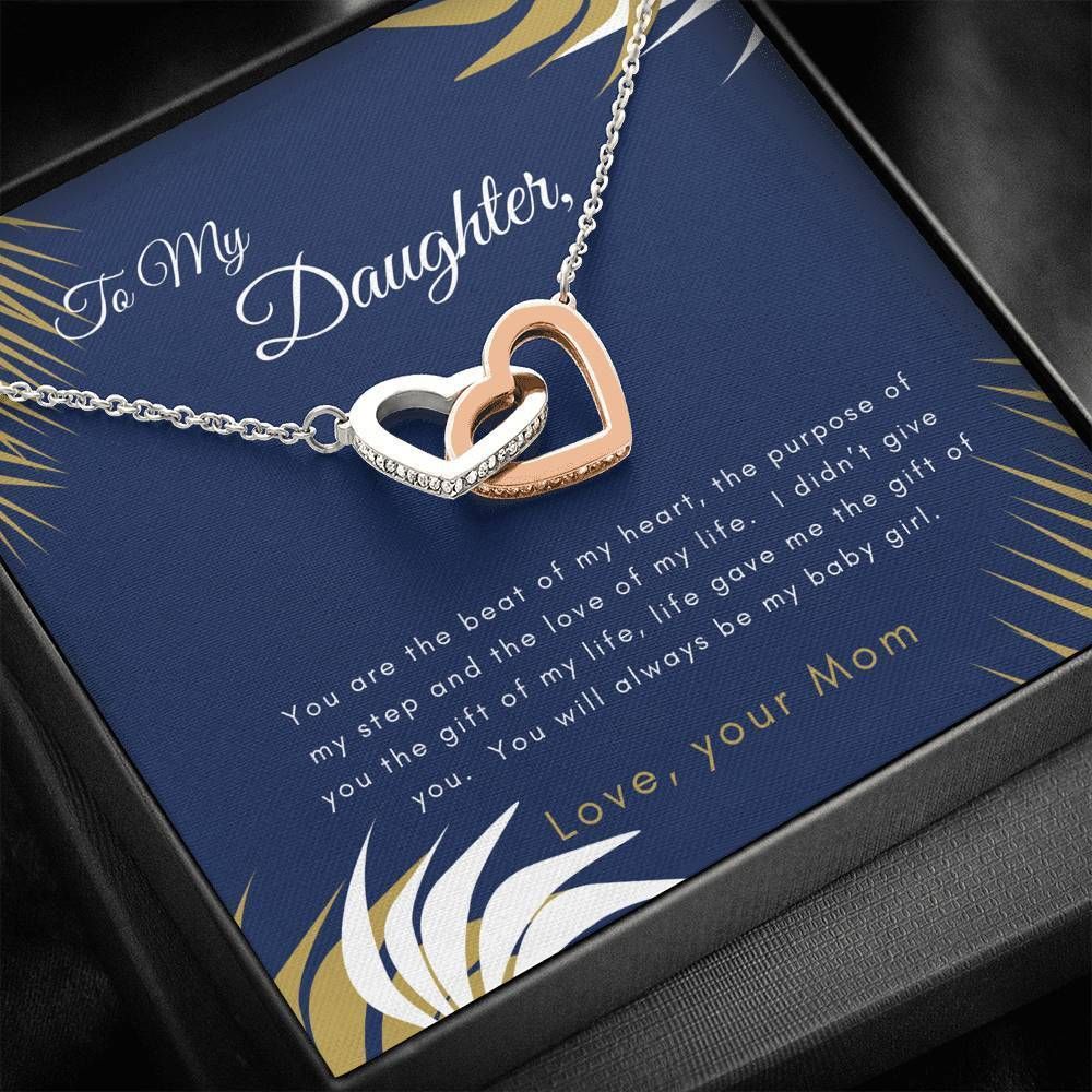 Always Be My Baby Girl Interlocking Hearts Necklace For Daughter