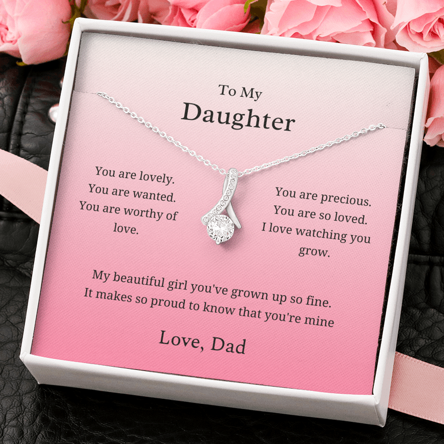 So Proud To Know That You're Mine To Daughter Alluring Beauty Necklace
