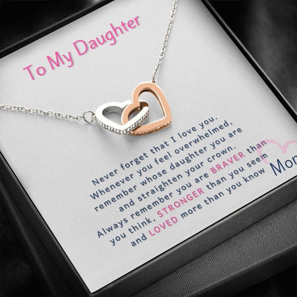 Never Forget I Love You Interlocking Hearts Necklace For Daughter