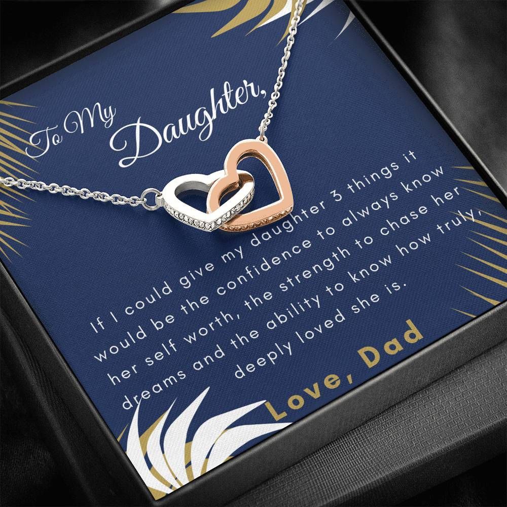 How Truly Deeply Loved She Is Interlocking Hearts Necklace Dad Gift For Daughter