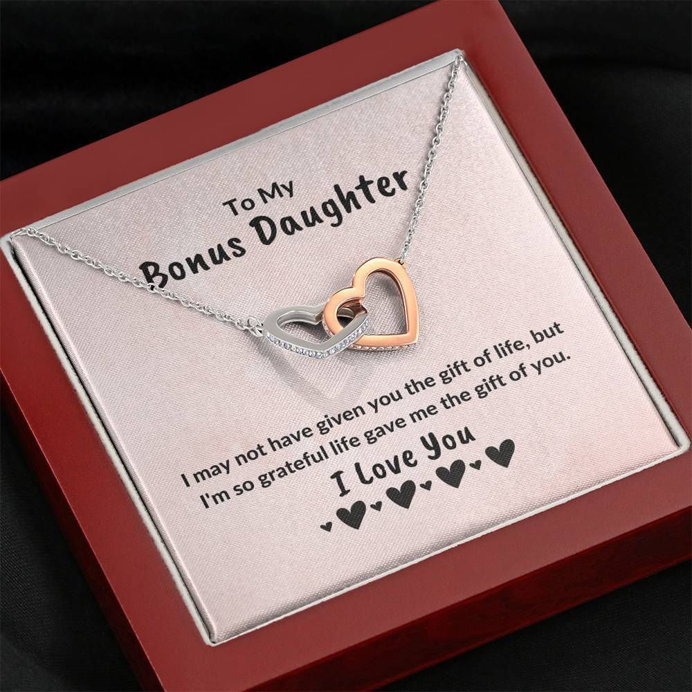 Interlocking Hearts Necklace For Bonus Daughter The Gift Of You