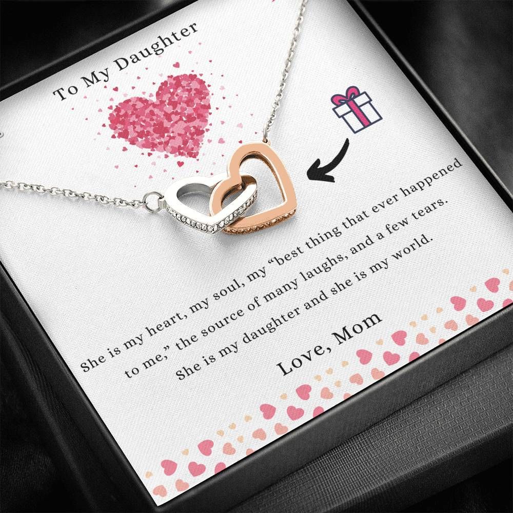 My World Interlocking Hearts Necklace For Daughter