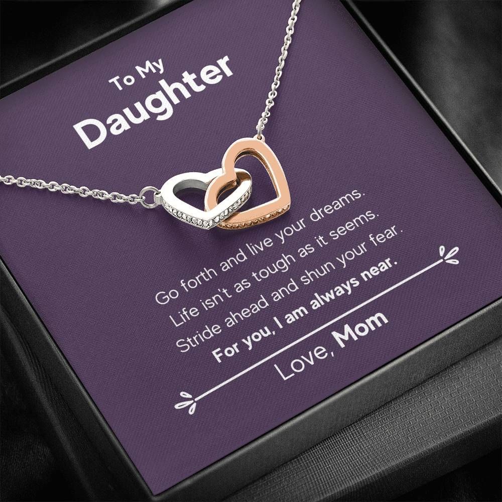 For You I Am Always Near Interlocking Hearts Necklace Mom Gift For Daughter