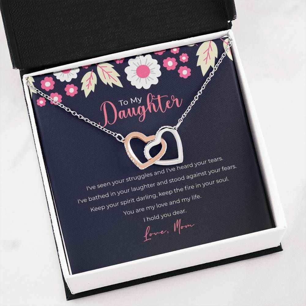 My Love And My Life Interlocking Hearts Necklace For Daughter
