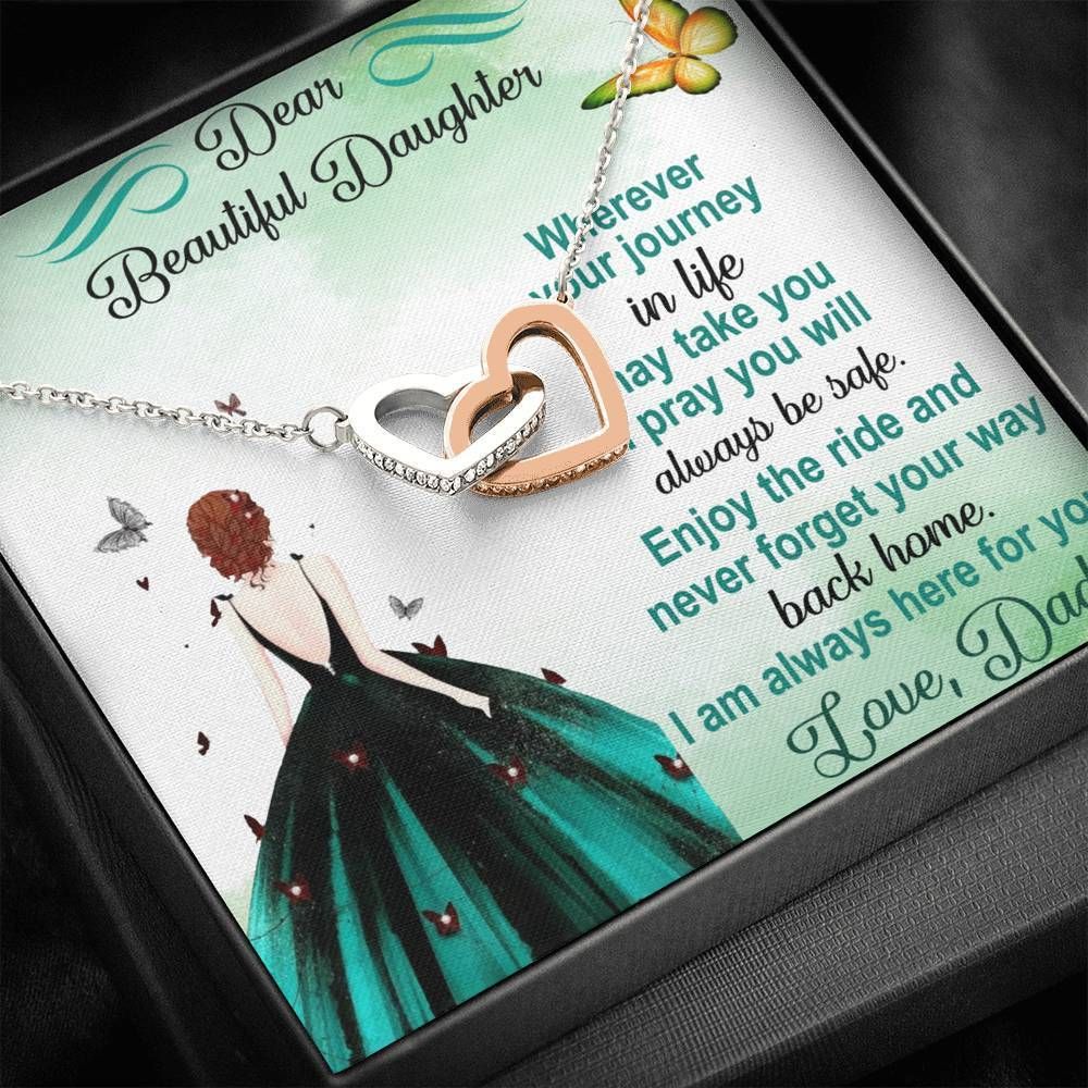 Enjoy The Ride Interlocking Hearts Necklace For Daughter