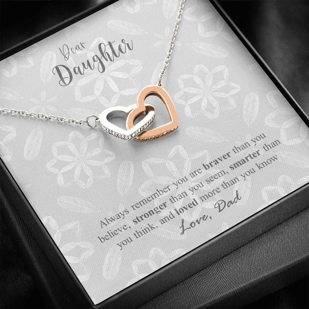 Loved More Than You Know Dad To Daughter Interlocking Hearts Necklace