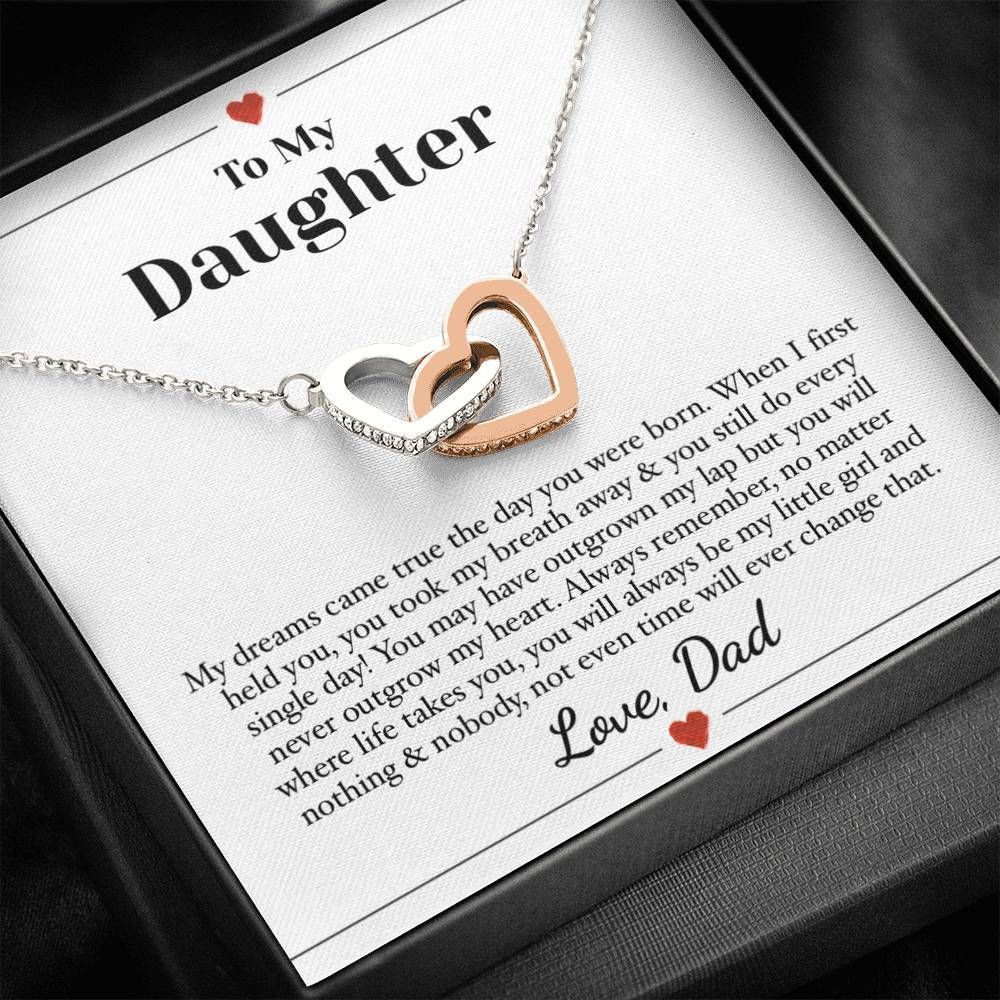 You'll Always Be My Little Girl Interlocking Hearts Necklace Giving Daughter