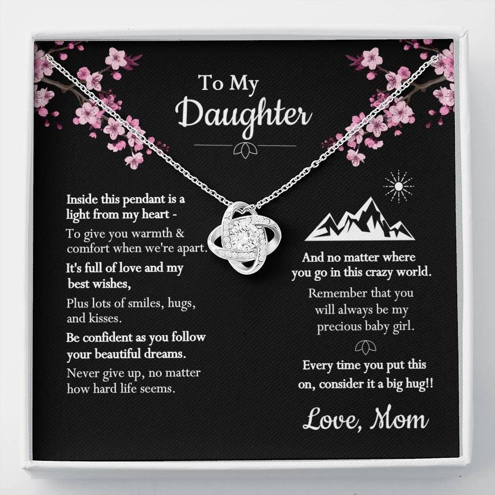 Cherry Blossom Never Give Up Love Knot Necklace To Daughter