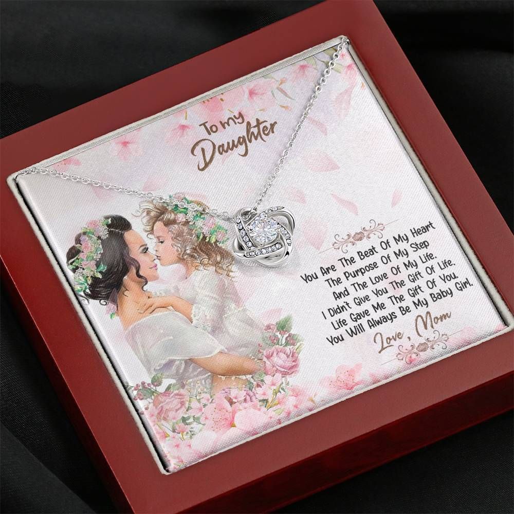 You're The Beat Of My Heart Giving Daughter Love Knot Necklace